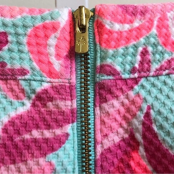 Lilly Pulitzer Shorts Womens 0 Pink Alycia Poolside Blue Lovebirds Waffle Knit - Picture 7 of 12